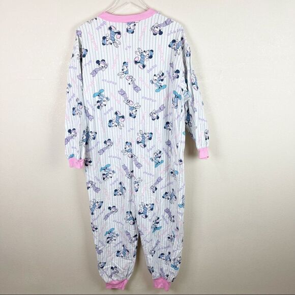 Vintage Disney Pjs One Piece Flannel Button Down Large - Picture 8 of 13